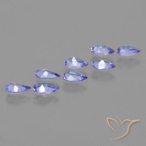 Gemas de Tanzanita Azul violeta natural de 1.48 ct, En forma de pera, VS