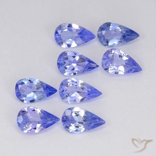 Gemas de Tanzanita Azul violeta intenso natural de 1.50 ct, En forma de pera, VS
