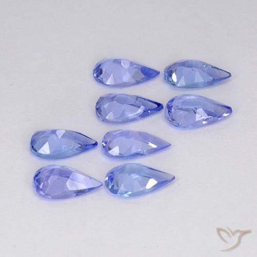 Gemas de Tanzanita Azul violeta intenso natural de 1.50 ct, En forma de pera, VS