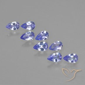 Gemas de Tanzanita Azul violeta intenso natural de 1.56 ct, En forma de pera, VS