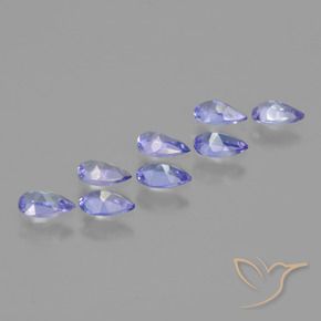 Gemas de Tanzanita Azul violeta intenso natural de 1.56 ct, En forma de pera, VS