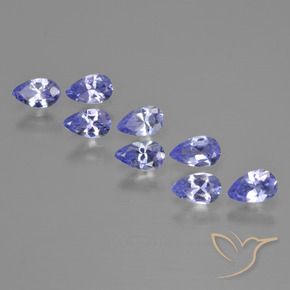 Gemas de Tanzanita Azul violeta intenso natural de 1.89 ct, En forma de pera, VS