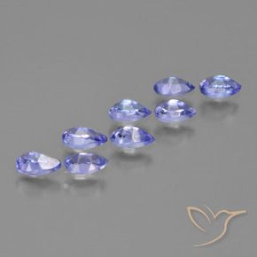 Gemas de Tanzanita Azul violeta intenso natural de 1.89 ct, En forma de pera, VS