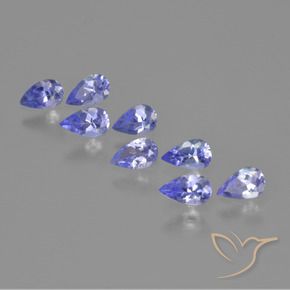 Gemas de Tanzanita Azul violeta intenso natural de 1.69 ct, En forma de pera, VS