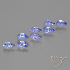 Gemas de Tanzanita Azul violeta intenso natural de 1.69 ct, En forma de pera, VS