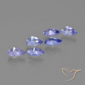 Gemas de Tanzanita Azul violeta intenso natural de 1.32 ct, En forma de pera, VS