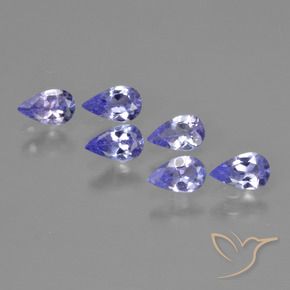 Gemas de Tanzanita Azul violeta intenso natural de 1.22 ct, En forma de pera, VS