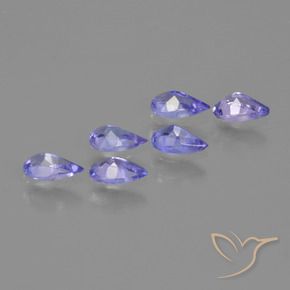 Gemas de Tanzanita Azul violeta intenso natural de 1.22 ct, En forma de pera, VS
