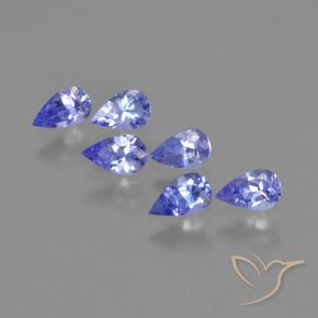 Gemas de tanzanita Azul medio natural de 1.43 ct, En forma de pera, VVS-VS