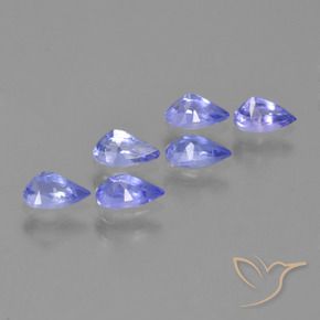 Gemas de tanzanita Azul medio natural de 1.43 ct, En forma de pera, VVS-VS