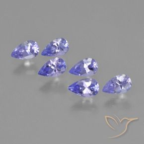 Gemas de Tanzanita Azul violeta natural de 1.54 ct, En forma de pera, VS