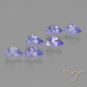 Gemas de Tanzanita Azul violeta natural de 1.54 ct, En forma de pera, VS