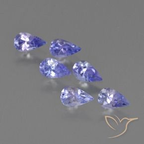 Gemas de Tanzanita Azul violeta intenso natural de 1.27 ct, En forma de pera, VS