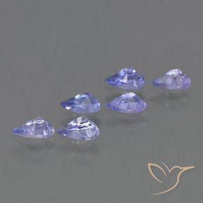 Gemas de Tanzanita Azul violeta intenso natural de 1.27 ct, En forma de pera, VS