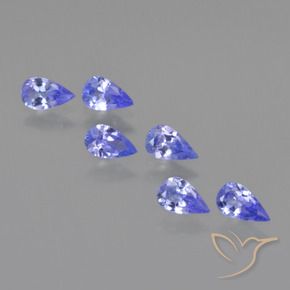 Gemas de Tanzanita Azul eléctrico natural de 1.32 ct, En forma de pera, VS