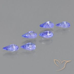 Gemas de Tanzanita Azul eléctrico natural de 1.32 ct, En forma de pera, VS