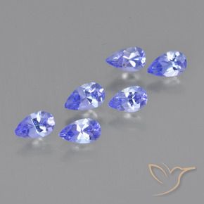 Gemas de Tanzanita Azul eléctrico natural de 1.44 ct, En forma de pera, VS