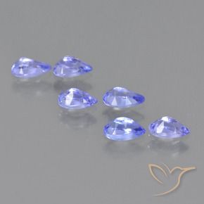 Gemas de Tanzanita Azul eléctrico natural de 1.44 ct, En forma de pera, VS