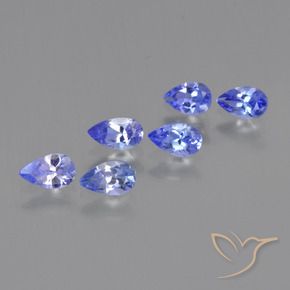 Gemas de Tanzanita Azul eléctrico natural de 1.30 ct, En forma de pera, VS
