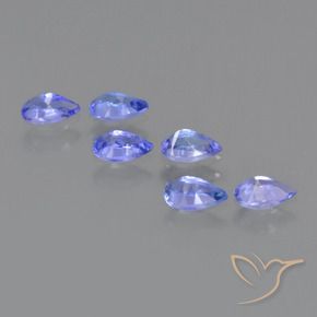 Gemas de Tanzanita Azul eléctrico natural de 1.30 ct, En forma de pera, VS