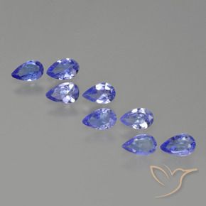 Gemas de Tanzanita Azul violeta intenso natural de 1.42 ct, En forma de pera, VS