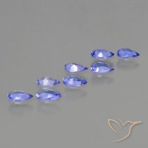 Gemas de Tanzanita Azul violeta intenso natural de 1.42 ct, En forma de pera, VS