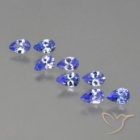 Gemas de tanzanita Azul intenso natural de 1.66 ct, En forma de pera, VS