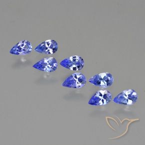 Gemas de Tanzanita Azul eléctrico natural de 1.87 ct, En forma de pera, VS