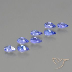 Gemas de Tanzanita Azul eléctrico natural de 1.87 ct, En forma de pera, VS