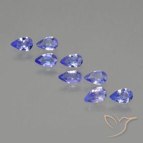 Gemas de Tanzanita Azul intenso natural de 1.36 ct, En forma de pera, VS