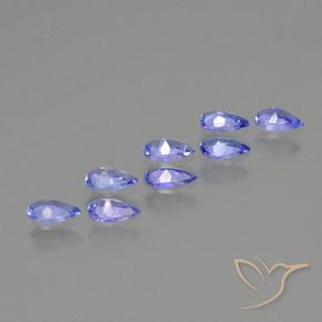 Gemas de Tanzanita Azul intenso natural de 1.36 ct, En forma de pera, VS