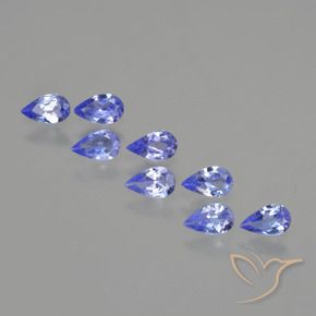 Gemas de Tanzanita Azul violeta intenso natural de 1.29 ct, En forma de pera, VS
