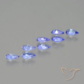 Gemas de Tanzanita Azul violeta intenso natural de 1.29 ct, En forma de pera, VS