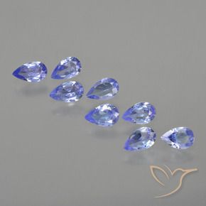 Gemas de Tanzanita Azul violeta intenso natural de 1.55 ct, En forma de pera, VS