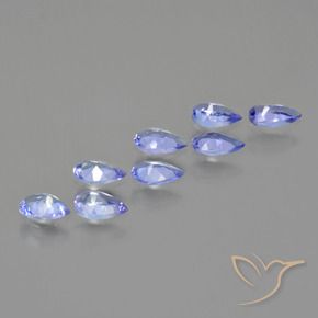 Gemas de Tanzanita Azul violeta intenso natural de 1.55 ct, En forma de pera, VS