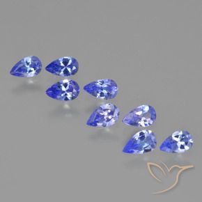 Gemas de Tanzanita Azul violeta oscuro natural de 1.65 ct, En forma de pera, VS
