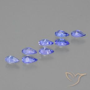 Gemas de Tanzanita Azul violeta oscuro natural de 1.65 ct, En forma de pera, VS
