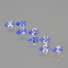 Gemas de Tanzanita Azul violeta natural de 1.44 ct, En forma de pera, VS