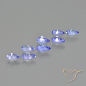 Gemas de Tanzanita Azul violeta natural de 1.44 ct, En forma de pera, VS