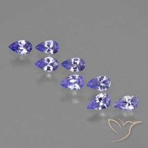 Gemas de Tanzanita Azul violeta intenso natural de 1.55 ct, En forma de pera, VS