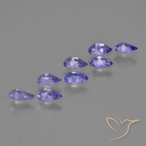 Gemas de Tanzanita Azul violeta intenso natural de 1.55 ct, En forma de pera, VS