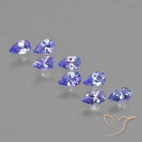 Gemas de Tanzanita Azul eléctrico natural de 1.74 ct, En forma de pera, VS