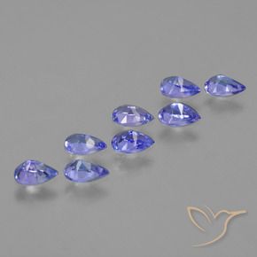 Gemas de Tanzanita Azul eléctrico natural de 1.74 ct, En forma de pera, VS