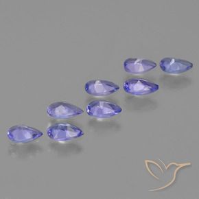 Gemas de Tanzanita Azul oscuro natural de 1.70 ct, En forma de pera, VS