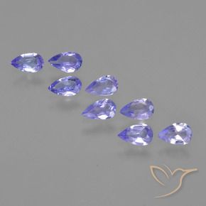 Gemas de Tanzanita Azul violeta intenso natural de 1.34 ct, En forma de pera, VS