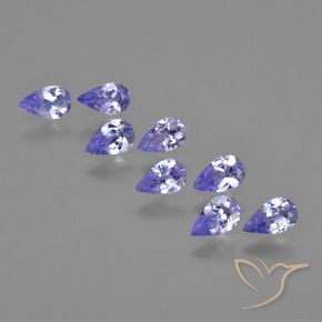 Gemas de Tanzanita Violeta claro natural de 1.58 ct, En forma de pera, VS