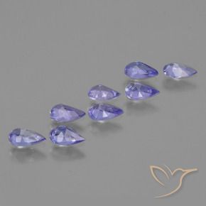 Gemas de Tanzanita Violeta claro natural de 1.58 ct, En forma de pera, VS