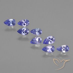Gemas de Tanzanita Azul violeta intenso natural de 1.66 ct, En forma de pera, VS
