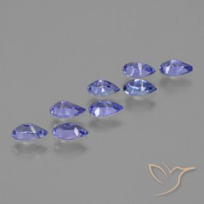 Gemas de Tanzanita Azul violeta intenso natural de 1.66 ct, En forma de pera, VS