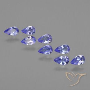 Gemas de tanzanita Azul intenso natural de 1.39 ct, En forma de pera, VS